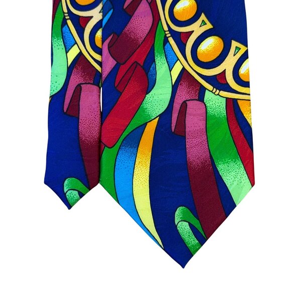 Ruch Limbaugh No Boundaries Collection r Multicolor Silk Tie Vibrant Pattern - Picture 3 of 7